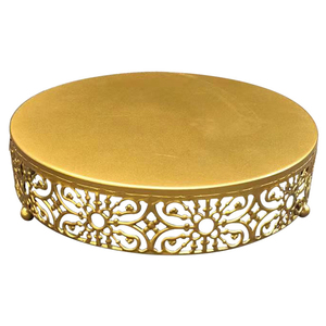 Mesa de postre de boda más vendida, soporte de pastel de Metal, diseño elegante de fiesta de cumpleaños de boda redonda dorada disponible al mejor precio - Product Image 4