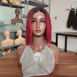 Venta al por mayor 100% Peluca de cabello humano crudo vietnamita rojo para Ombre hueso prearrancado recto proveedor de encaje transparente de alta calidad - Product Image 1