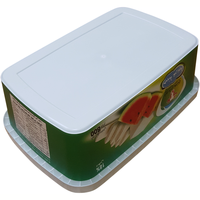 Couvercle de seau rectangulaire 1200ml DKK1200 plastique inviolable jetable PP IML pour emballage alimentaire yaourt crème glacée Halva