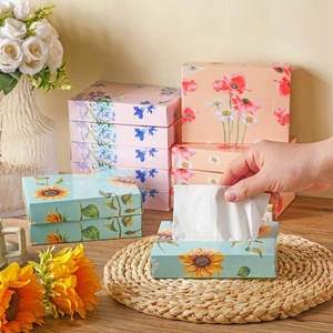 Boîtes à mouchoirs en papier florales personnalisables (taille et couleur), avec pelliculage mat, jetables, pour voiture, fêtes et salle de bain – Meilleures ventes - Product Image 3