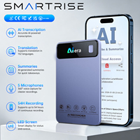 Card Magnet AI Voice Recorder ChatGPT Dictaphone Digital Real-Time Transcription Translation 5 Mic 360 Noise Reduction WiFi