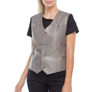 Chaleco de Cuero para Motociclista para Mujer, Precio Económico, Superventas, Fabricado en Pakistán, Nuevo Diseño - Product Image 1