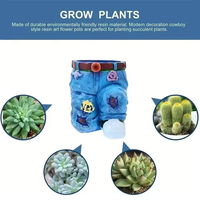 Pot de fleurs créatif en résine pour plantes d'intérieur et d'extérieur, pot de jardin de bureau, jardinière décorative pour succulentes, ornement de jardin