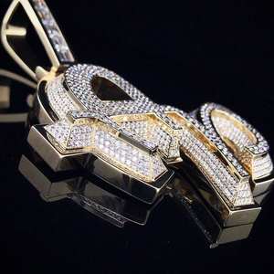 Collar Hip Hop Personalizado de Plata de Ley 925, Joyería de Moda para Hombre/Mujer, Colgante Personalizado con Moissanita, Chapado en Oro y Rodio - Product Image 4