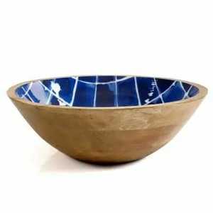 Cuenco de madera ecológico vintage hecho a mano, vajilla elegante con acabado pulido para servir ensaladas en el hogar, hotel o fiesta - Product Image 3