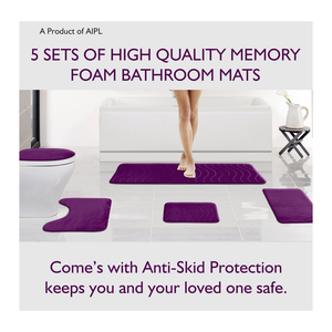 Premium Quality Non Slip Water Absorbent <b>Bathroom</b> Rug <b>Mats</b> Includes <b>Set</b> Of 5 From Indian Supplier - Product Image 5