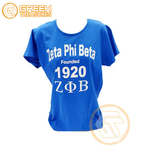 เสื้อยืดผ้าฝ้ายคุณภาพสูงแบบลำลองสำหรับชมรมนักศึกษาหญิง Zeta Phi Beta แบบขายส่งและสั่งทำพิเศษ พร้อมงานปักสำหรับทุกฤดูกาล - Product Image 1