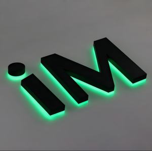 Segnaletica personalizzata per negozio all'aperto a LED per tabacco e alcol. Segnali LED acrilici in acciaio inox retroilluminati 3D. Lettere canale in metallo acrilico - Product Image 1