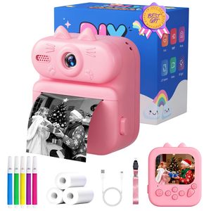 Cámara <span class=keywords><strong>Instant</strong></span>ánea para Niños Gleeglee, Impresión <span class=keywords><strong>Instant</strong></span>ánea, 1080P, Pantalla de 2.0 Pulgadas, Cuerpo de Plástico, Juguete Portátil para Niños y Niñas de 3 a 10 Años, Diseño de Gato Rosa, Navidad - Product Image 1