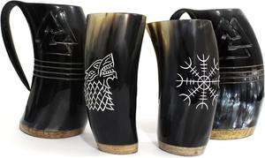 Taza Clásica de Cuerno, Artesanía Tallada y Pulida, Textura Natural Exquisita, Ecológica, Estilo Animal Indio, para el Hogar - Product Image 2