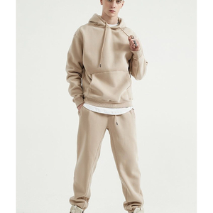 Custom New Arrivals Unisex Oversize Winter Tracksuits Stone Wash <b>Hoodie</b> and Pants Tracksuit Men and Women - Product Image 3