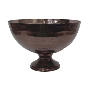 Bol de service de luxe en aluminium avec design de piédestal moderne en finition métallique et extérieur texturé - Product Image 2