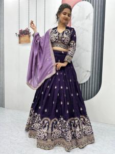 Ropa tradicional india Nuevo Festival Lehenga Choli con hilo de bordado pesado y ropa de fiesta de trabajo de secuencia Lehenga Choli - Product Image 6