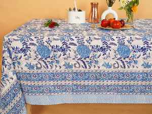 Mantel de algodón con estampado de bloque de mano indio, cubierta de mesa rectangular Floral, decoración de comedor Bohemia, regalo hecho a mano para ella - Product Image 2