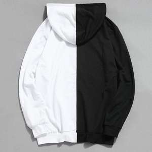 Sweat-shirts et pulls à capuche personnalisés pour hommes en chenille unie avec patch, en polyester et coton, coupe-vent et respirants pour l'automne - Product Image 4