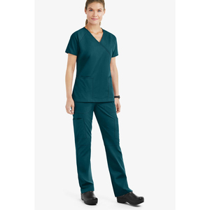 Uniformes médicos de Enfermería de hospital para hombres y mujeres, conjunto de uniformes antiarrugas de enfermera, conjuntos de uniformes de manga corta con cuello levantado - Product Image 3