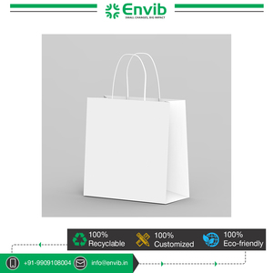 Alto stock a granel desechable reciclable 50-130 GSM lujo a prueba de grasa envasado de alimentos bolsas de papel Kraft manijas cuadradas retorcidas - Product Image 2
