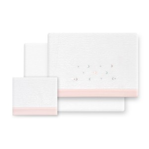 Juego de 3 piezas de ropa de cama para cochecito en forro polar coral con técnica de tejido - Modelo ESTRELLA-LUNA - Product Image 1