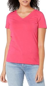 T-shirt en coton à col en V pour femmes Vêtements de tous les jours minimalistes en gros - Product Image 3