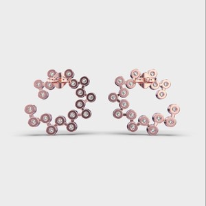 Boucles d'oreilles clous serties de diamants de laboratoire taille ronde en or blanc/rose/jaune 9 carats pour cadeaux de mariage et d'anniversaire - Product Image 4