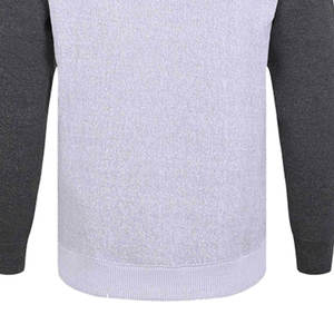 Contraste de color a rayas bolsillo decorativo bordado cuello redondo tejido 95% algodón ecológico transpirable Regular Fit hombres otoño - Product Image 6
