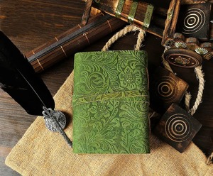 Fleur de jardin Cadeau Nouveaux beaux journaux en cuir vert, carnet ou carnet de croquis Vintage Antique Book - Product Image 4