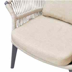 Saxo Dining <b>Chair</b> Lum Weaving Solid Teak <b>Wood</b> Aluminium Feet Durable Outdoor Patio Villa Park Use Modern Minimalist Design - Product Image 4