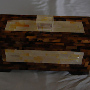 เครื่องประดับเปลือกหอยกล่องไม้สี่เหลี่ยมแบบพิเศษฝังลวดลายงานฝีมือสำหรับงานแต่งงาน - Product Image 1