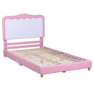 Camas Gemelas Tapizadas para Niños, Cama Infantil de Cuero PU, Cama para Niños, Cabecera Ajustable en Altura para Adolescentes para Dormitorio - Product Image 2