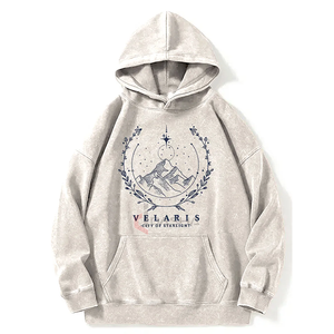 เสื้อมีฮู้ดโอเวอร์ไซส์วินเทจแบบสวมศีรษะมีฮู้ดโอเวอร์ไซส์พร้อมลายพิมพ์และปักโลโก้ที่กำหนดเอง - Product Image 3