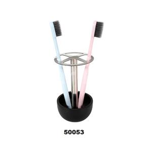 Support de porte-brosse à dents pour rasoir salle de bain vanité comptoir en acier inoxydable brosse à dents organisateur de salle de bain (noir) - Product Image 1