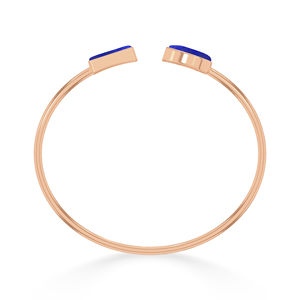 Pulsera Ajustable de Oro Rosa de 18k de Alta Calidad con Lapislázuli, Diseño de Espiral, Engaste de Cabujón en Forma de Pera, Hecha a Mano, Unisex - Product Image 4