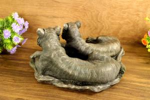 Statue de couple de tigres en résine faite à la main, finition bronze, décoration d'intérieur, objet de décoration de table, provenant du Rajasthan, collection Antiques Nirmala - Product Image 5