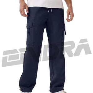 Pantalones cargo de pierna ancha azul oscuro para hombre, estilo streetwear, ajuste holgado, diseño cómodo, debe tener una pieza de moda que se vea rápida - Product Image 4