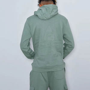 Ensemble court décontracté pour homme avec capuche, respirant, écologique, léger, logo personnalisé, prix de gros – Collection Hiver 2026 - Product Image 2