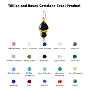 Calcédoine Aqua à facettes en argent sterling 925 trillion et pierre précieuse ronde avec collier de caution faisant des bijoux pendentif à breloque - Product Image 6