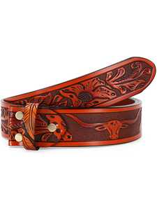 <b>Kids</b> Bullhead Full Grain Leather <b>Belt</b> Premium Cow Hide Custom Beaded Designs Luxury <b>Belts</b> Ready to Ship Unisex - Product Image 6