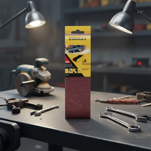 Bandes abrasives multi-paquet Stanley 75x510 mm pour ponceuses à bande, pour travaux de ponçage - Product Image 3