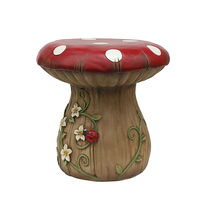 Tabouret de jardin en forme de champignon MGO, motif coccinelle et floral, table d'appoint décorative d'extérieur pour patio, pelouse, jardin, vente en gros OEM