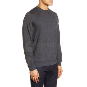 เสื้อสเวตเตอร์ลำลองของผู้ชาย,เสื้อสเวตเชิ้ตสวมศีรษะสีพื้นคอกลมลำลองขนาดใหญ่พิเศษ - Product Image 3