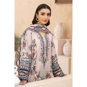 Ssumaira Present Women's Bohemian Style 3PC Set-Karandi Printed Embroidered Chiffon Full Sleeve <b>Shirt</b> Shawl Trousers All Seasons - Product Image 2