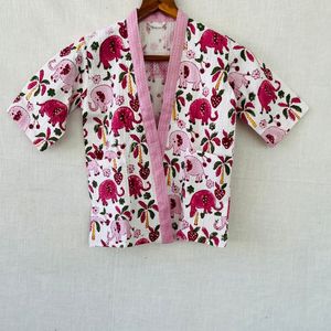 Peignoir en coton imprimé à la main pour enfants, vente en gros, coton gaufré imprimé à la main, kimono en coton - Product Image 1