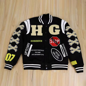 Ventes en gros OEM de patchs brodés, veste de baseball, streetwear, veste universitaire personnalisée pour hommes - Product Image 1