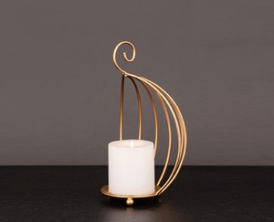 Cadre de fil de laiton en métal doré de haute qualité bougeoir suspendu plaque de cire de paraffine Durable fait à la main pour les fêtes de noël - Product Image 4