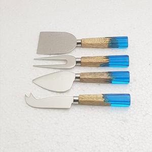 Ustensiles de service de salade en résine époxy de luxe faits à la main, avec manche en résine, compatibles lave-vaisselle, comprenant cuillère et fourchette, pour fêtes, hôtels et restaurants - Product Image 2