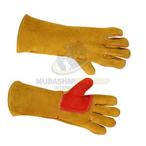 High Quality Heat Resistant Leather Made Welding <b>Gloves</b> Pakistan Made Wholesale Welding <b>Gloves</b> - Product Image 4
