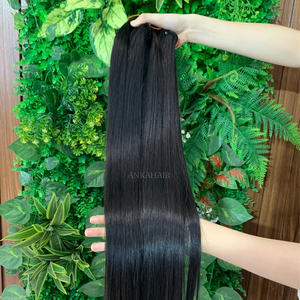 Extensions de cheveux humains vierges 100% vietnamiennes, couleur naturelle, lisses, pour femmes, tissage à la machine, prix de gros - Product Image 1