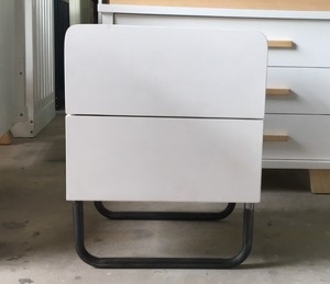 Table de chevet à 2 tiroirs pour chambre à coucher, finition à base d'eau non toxique, construction solide - Product Image 3