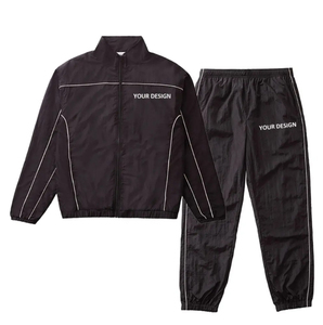 Conjunto de ropa deportiva de 2 piezas de nailon ligero personalizado para hombre, chándal resistente al agua con capucha a prueba de viento para correr - Product Image 6