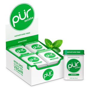 Bonbons PUR |   Sans aspartame |   Fabriqué avec du Xylitol |   Sans sucre, végétalien, saveur naturelle de menthe verte, 30 pièces (lot de 12) - Product Image 4